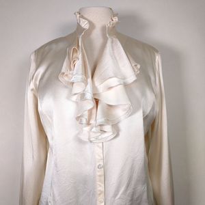 Lafayette 148 NY silk ruffle blouse 10